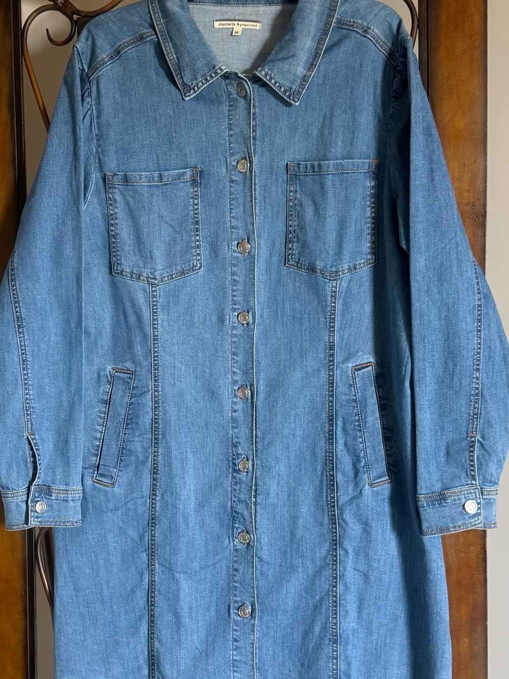 NWOT Standards and Practices Casual Denim Dress - Blue